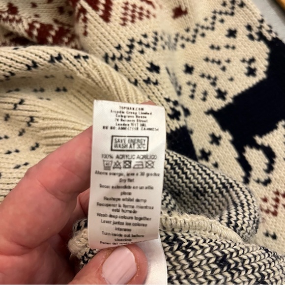 TOPMAN Mans Christmas Snowflake Jumper Sweater , Size L , Made in UK ! Unisex ๐ - Picture 6 of 8